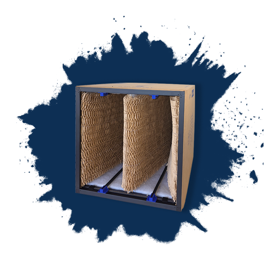 KlixxaCore Filtersystem mit variabler Bautiefe für industrielle Farbnebelabscheidung/KlixxaCore filter system with variable depth for industrial paint overspray separation