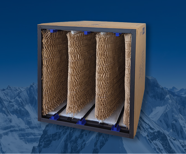 KlixxaCore Filtersystem mit variabler Bautiefe für industrielle Farbnebelabscheidung/KlixxaCore filter system with variable depth for industrial paint overspray separation