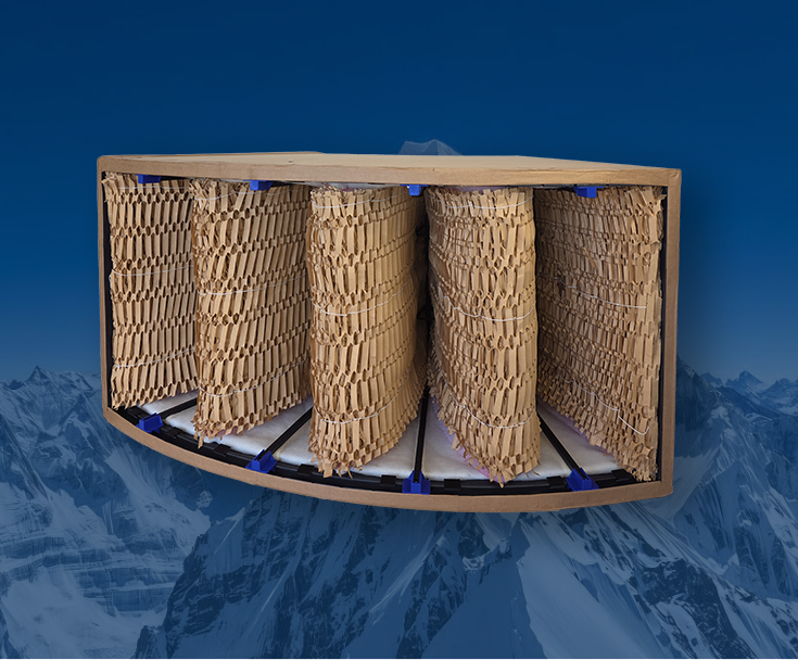 KlixxaCurved Filtersystem für rotierende Overspray-Anlagen mit gleichmäßiger Filtration/KlixxaCurved filter system for rotating overspray systems with uniform filtration